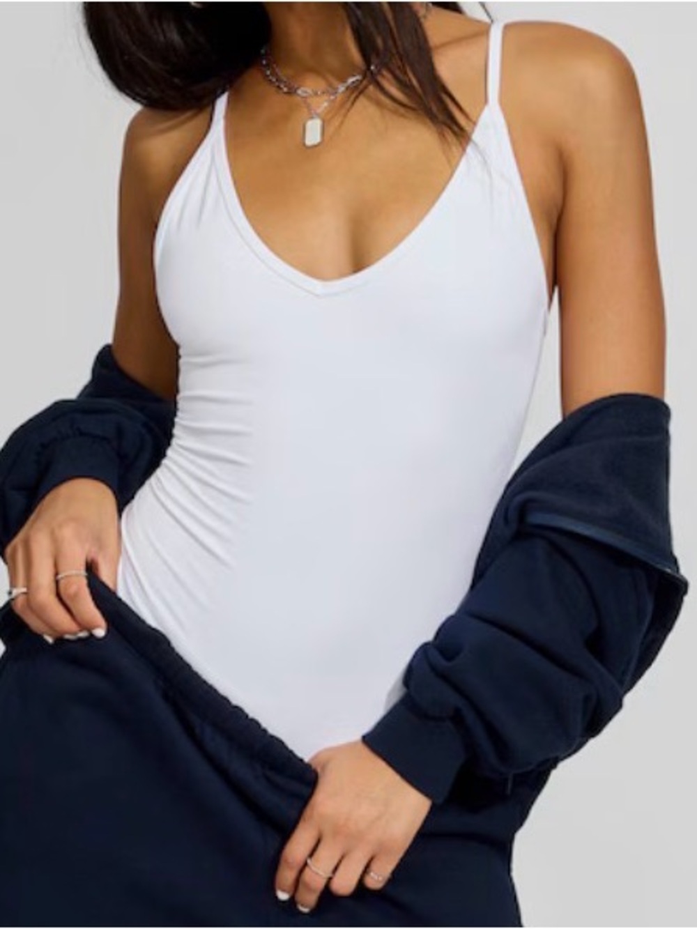 Garage Plunge Active Bodysuit White